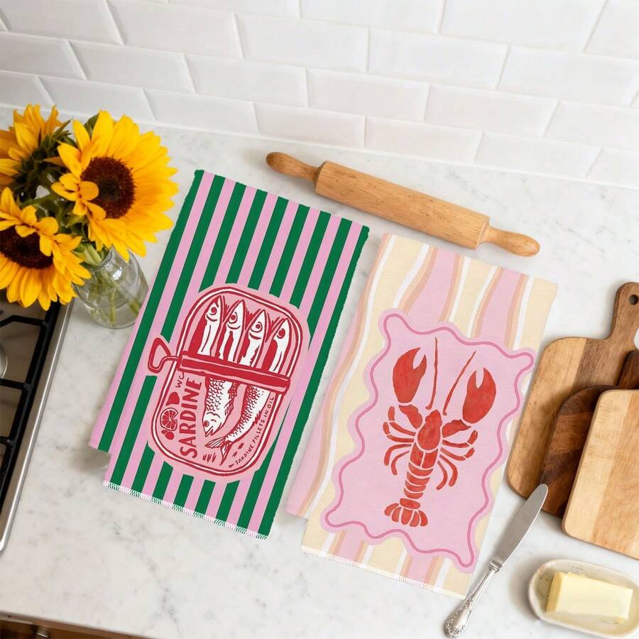 Set di 2 strofinacci da cucina - Home Cooking Is The Best recensione e prezzo